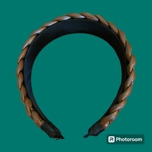 3/$20 Brown Faux Leather Braided Headband